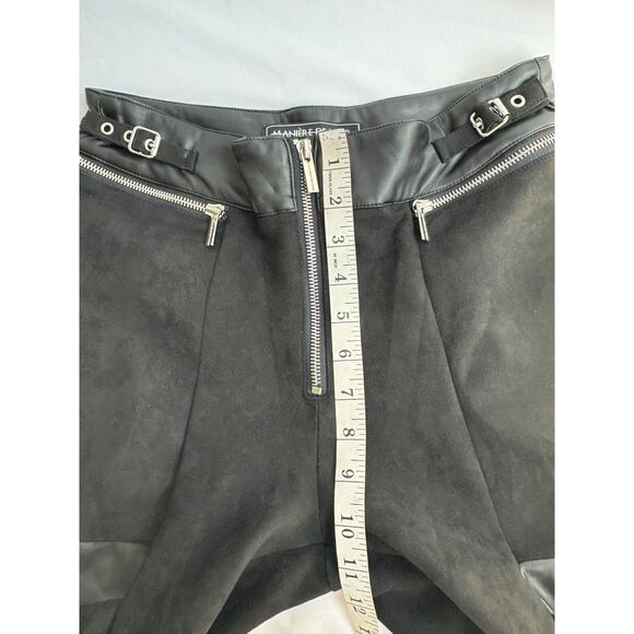 Maniere de Voir Vegan Leather Suede Pants Goth Rocker Size 10 Party Alternative - Picture 10 of 12